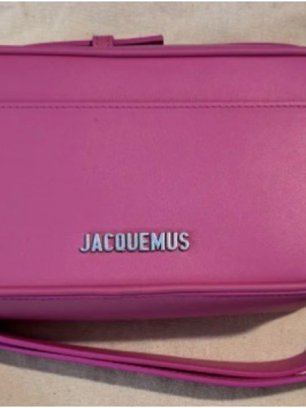 Jacquemus Hot Pink Crossbody Bag with Silver Logo